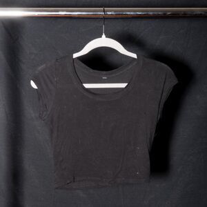Women's Black Crop-top